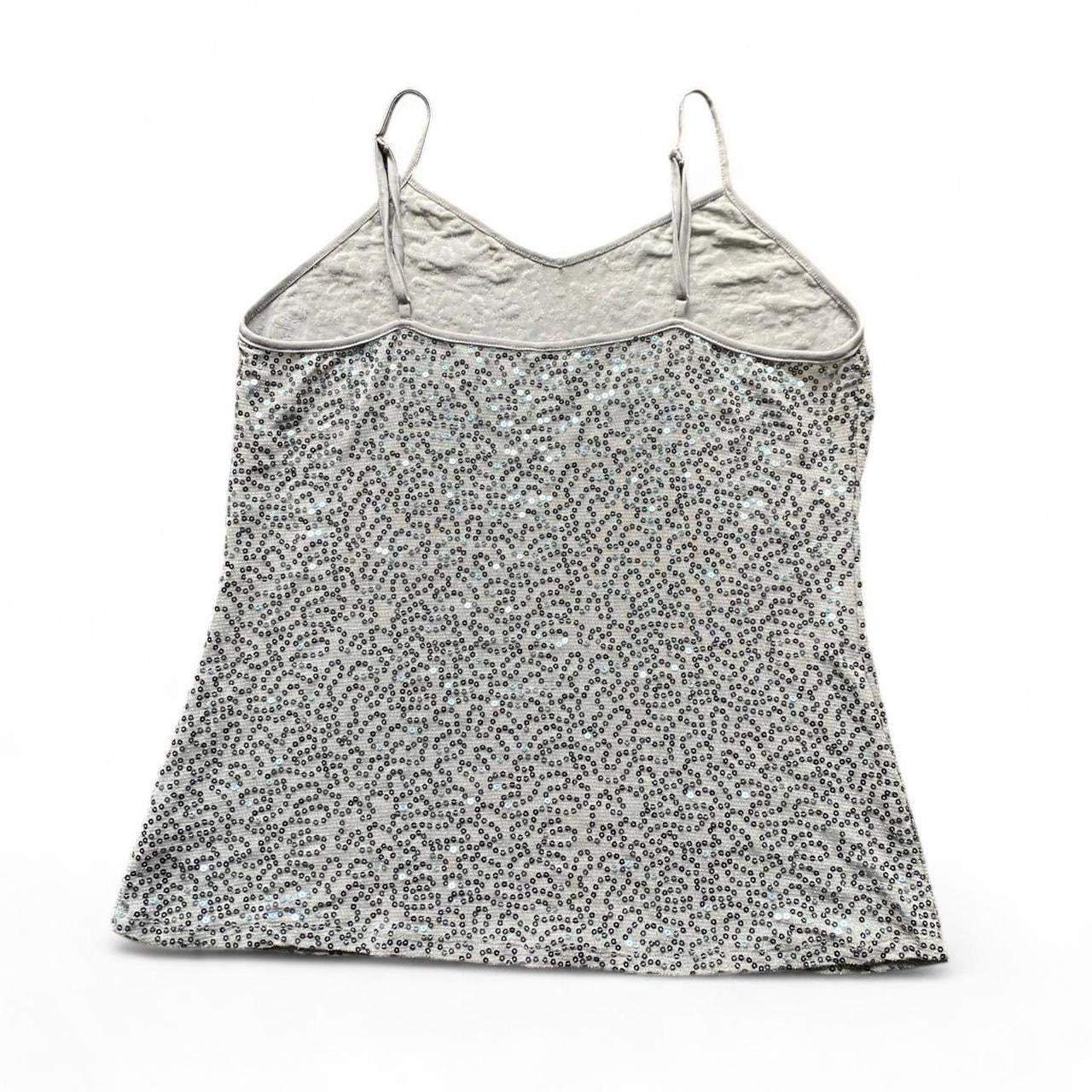 Sparkly Y2K silver sequin tank top