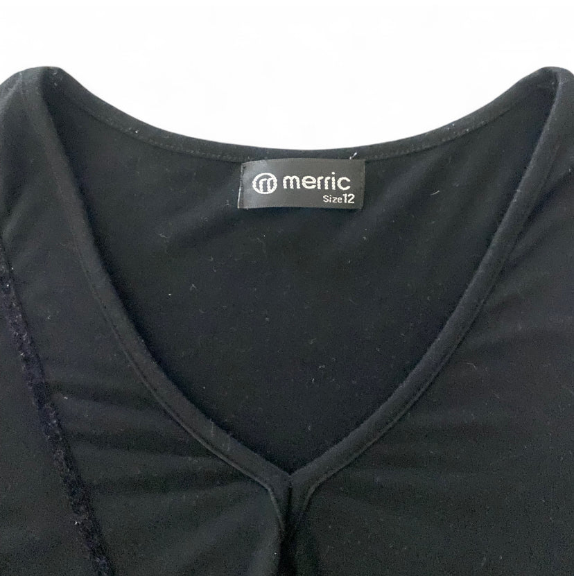 Cool 00s black ruched detailed longsleeve