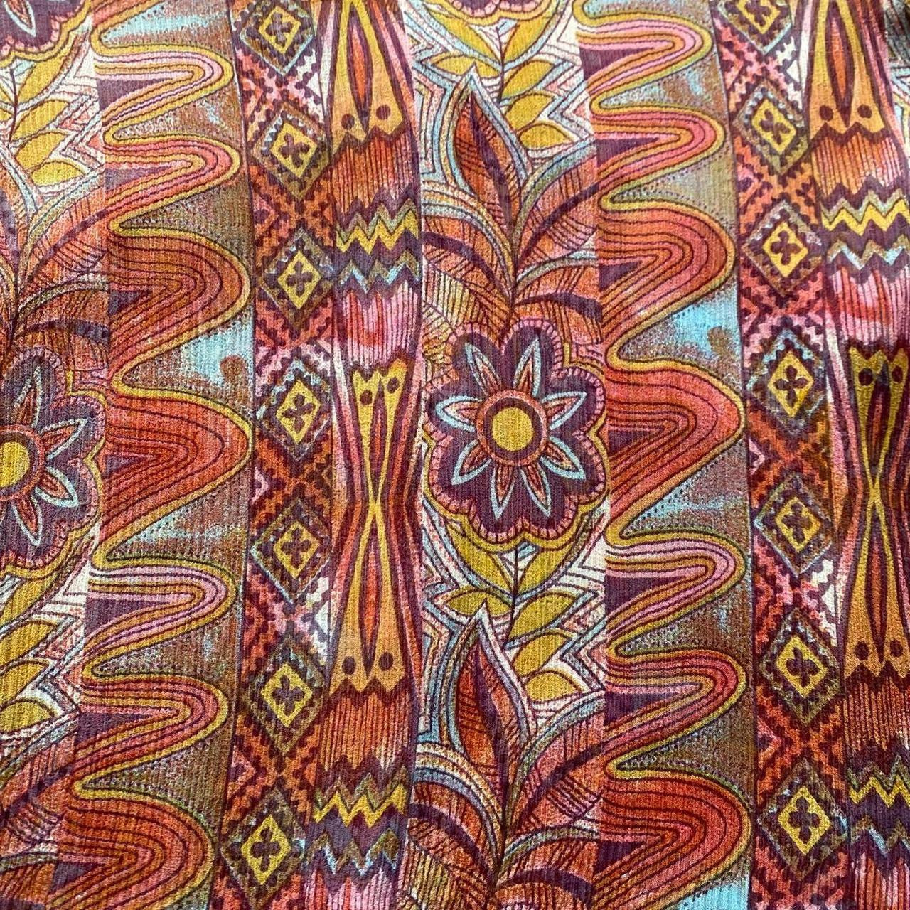 Y2K silk multicoloured boho top