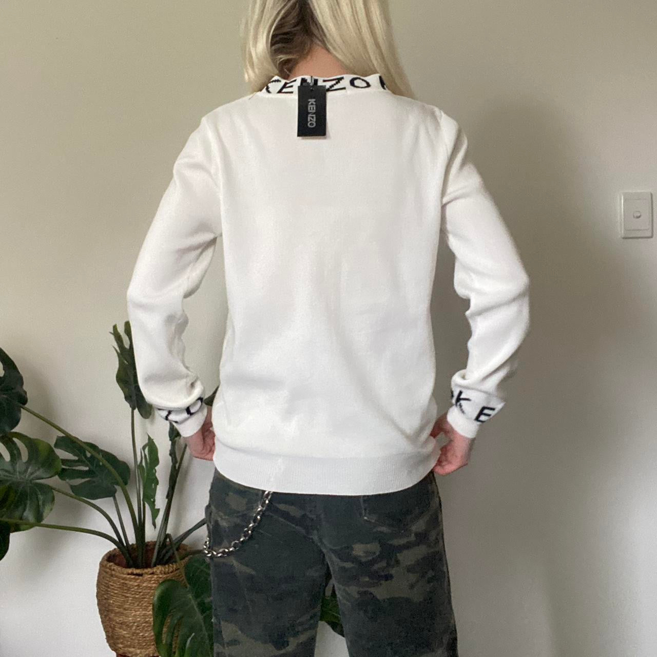 Sick Kenzo white embroidered tiger jumper
