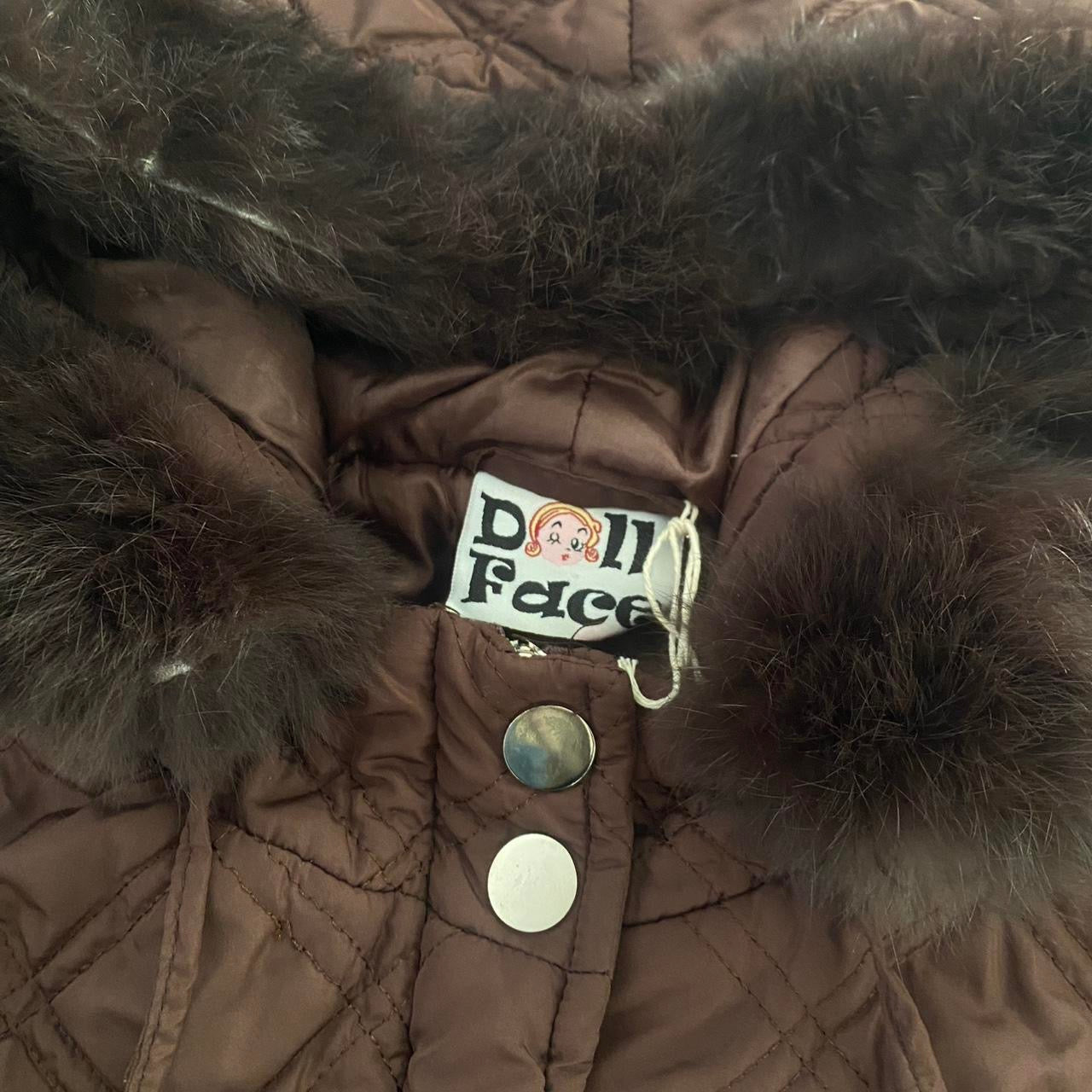 Cutest Brown quilted coat with hood and fur trim!