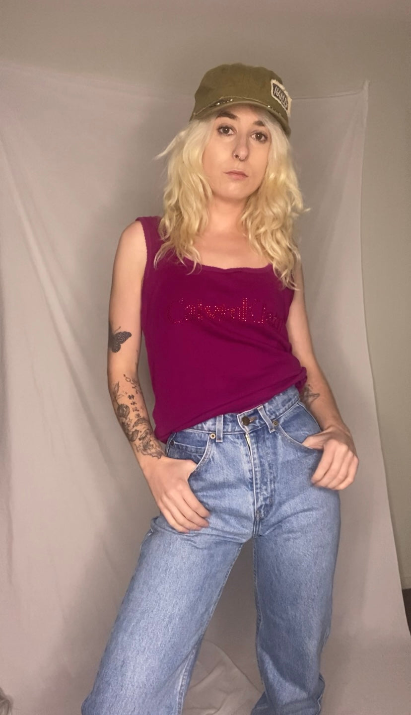 Vintage Zagato High-waisted, straight-leg blue denim jeans