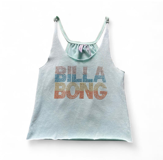 Y2K Billabong teal tank with cute gems