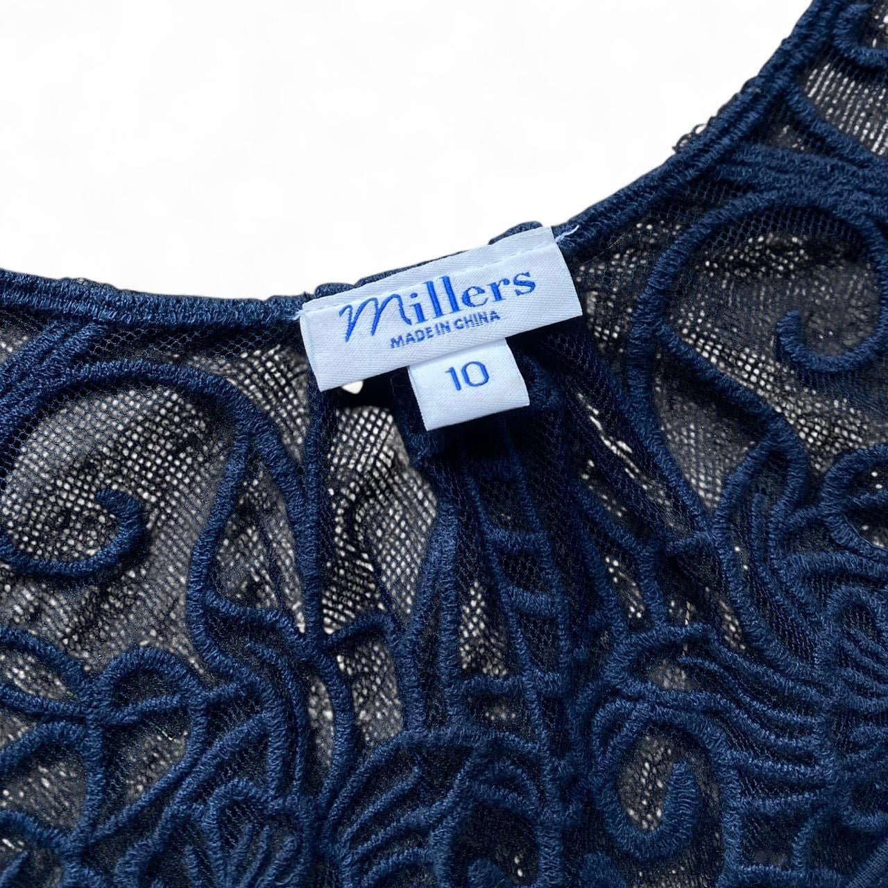 Cute blue two toned tie dye lace tank top