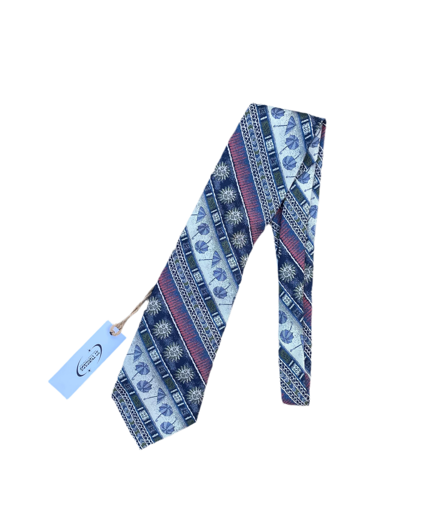 90s Vintage printed stripe tie