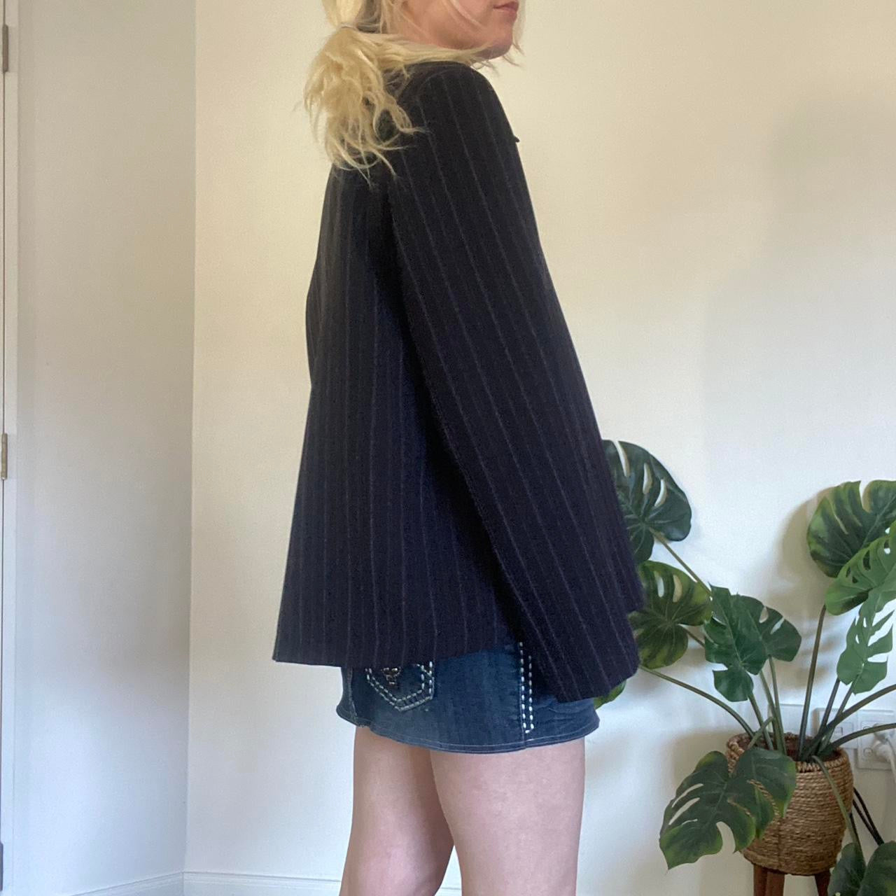 90s Style black and white pinstripe zip up jacket
