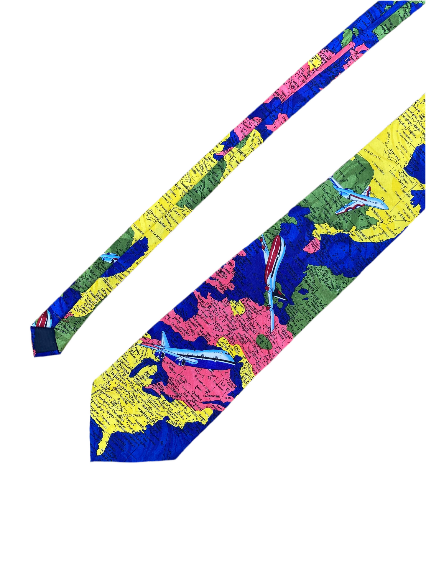 The coolest Vintage map silk tie!