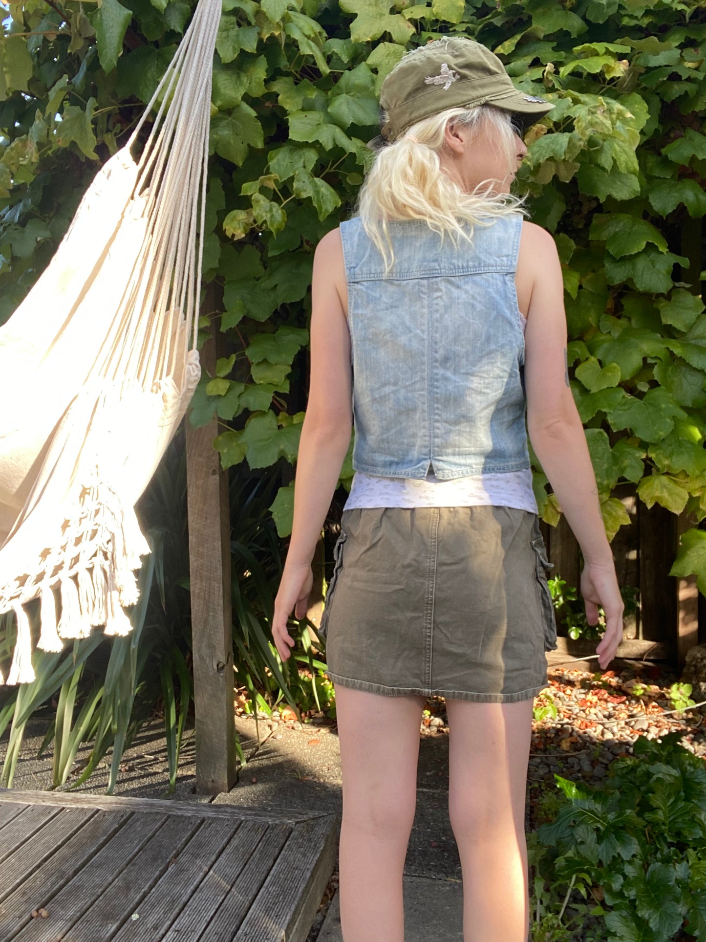 00s light blue denim vest