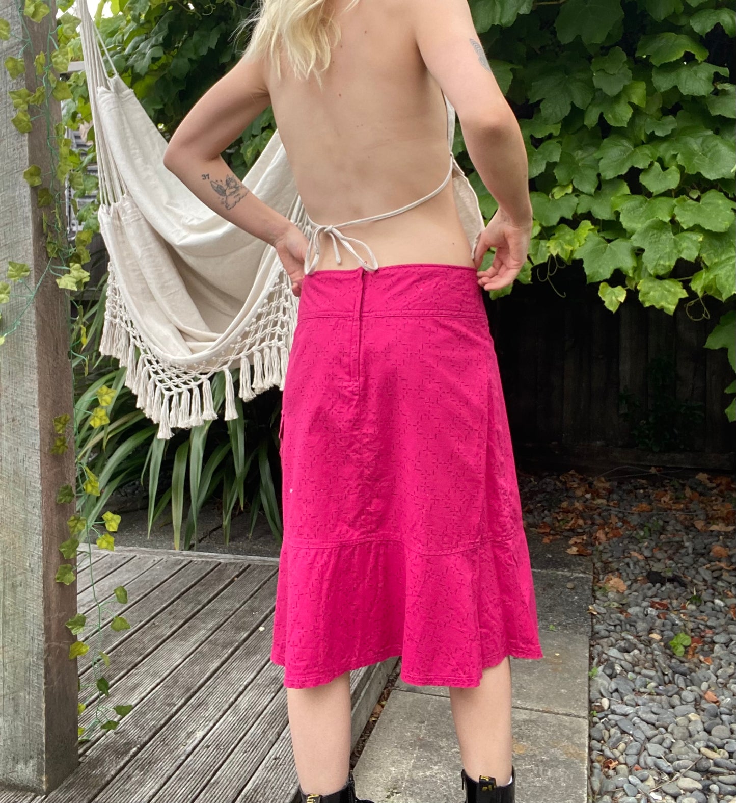 Kathmandu magenta pink midi skirt