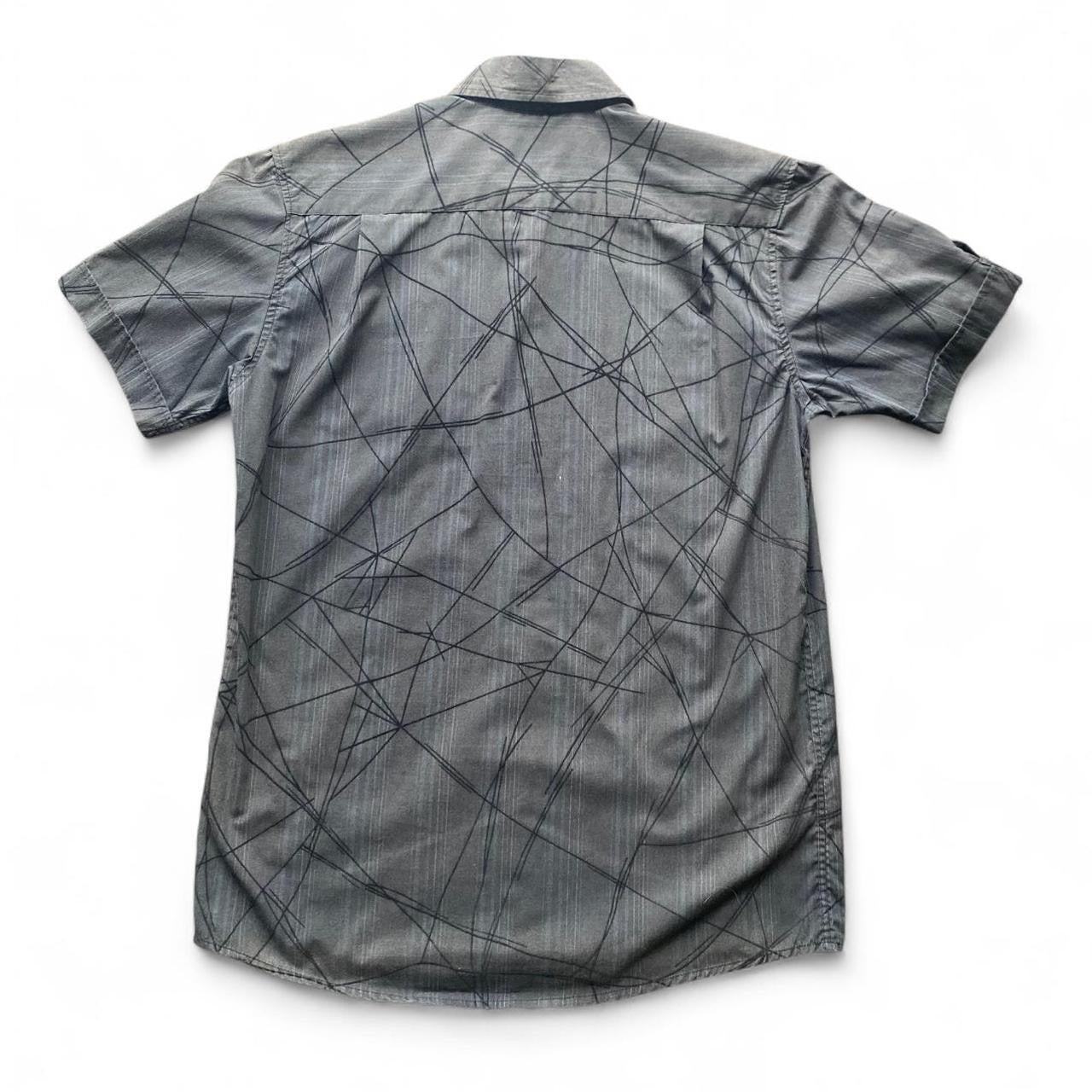 Y2K dark grey pinstripe button up shirt