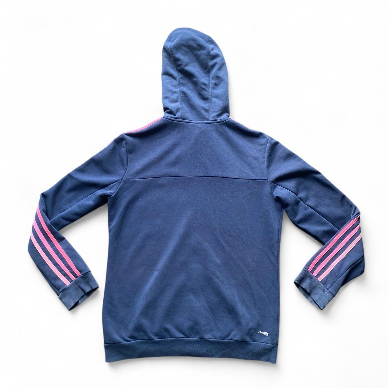 Navy and pink Adidas zip up hoodie