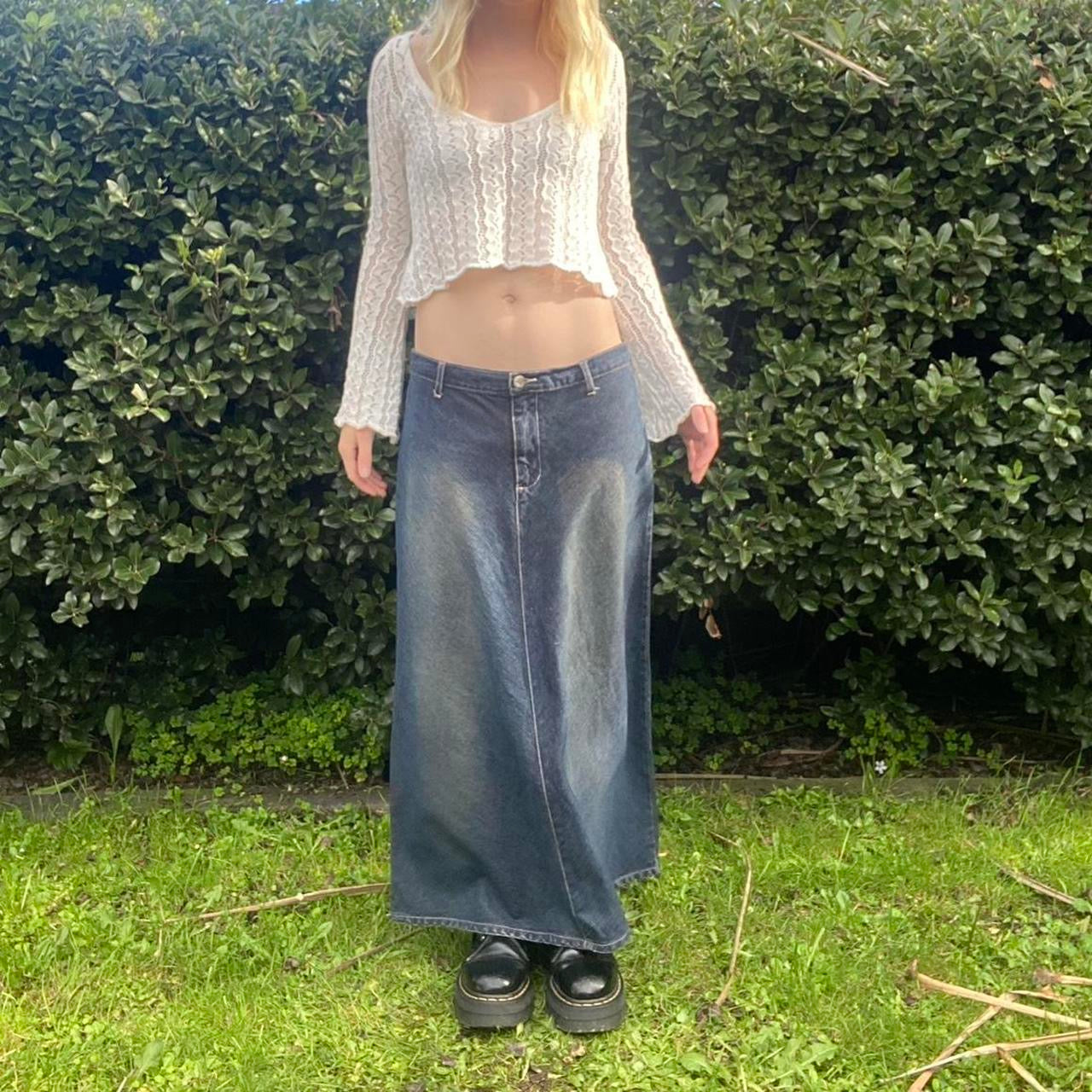 Vintage 90s denim maxi skirt