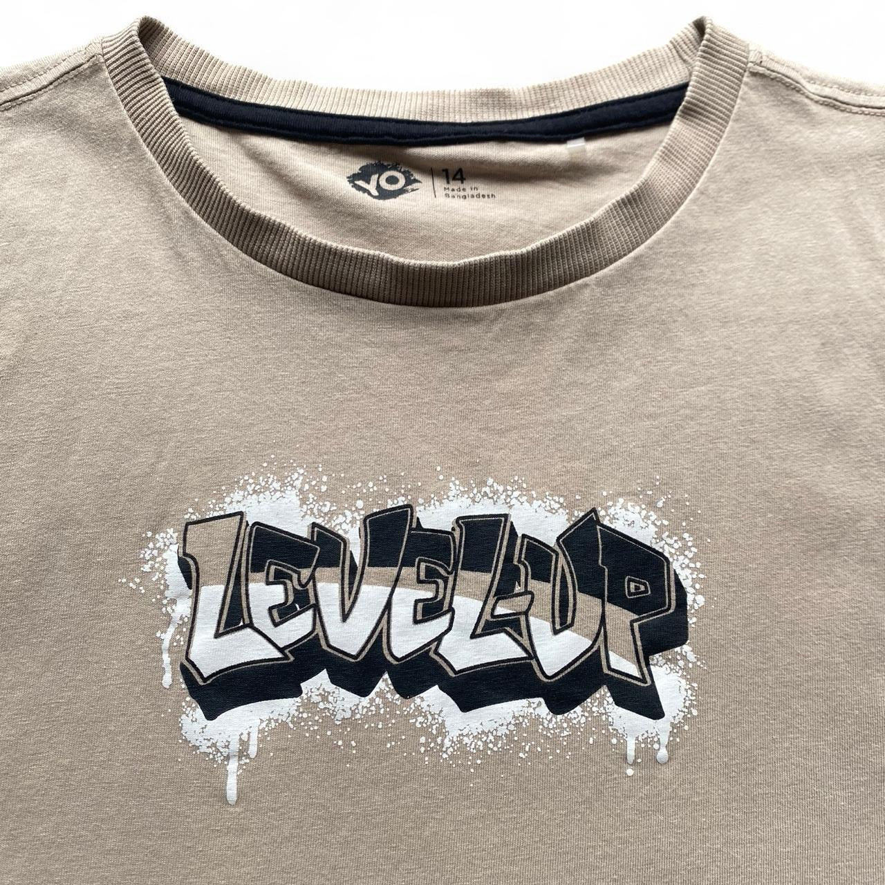 Y2K beige tank with cool street art graphic