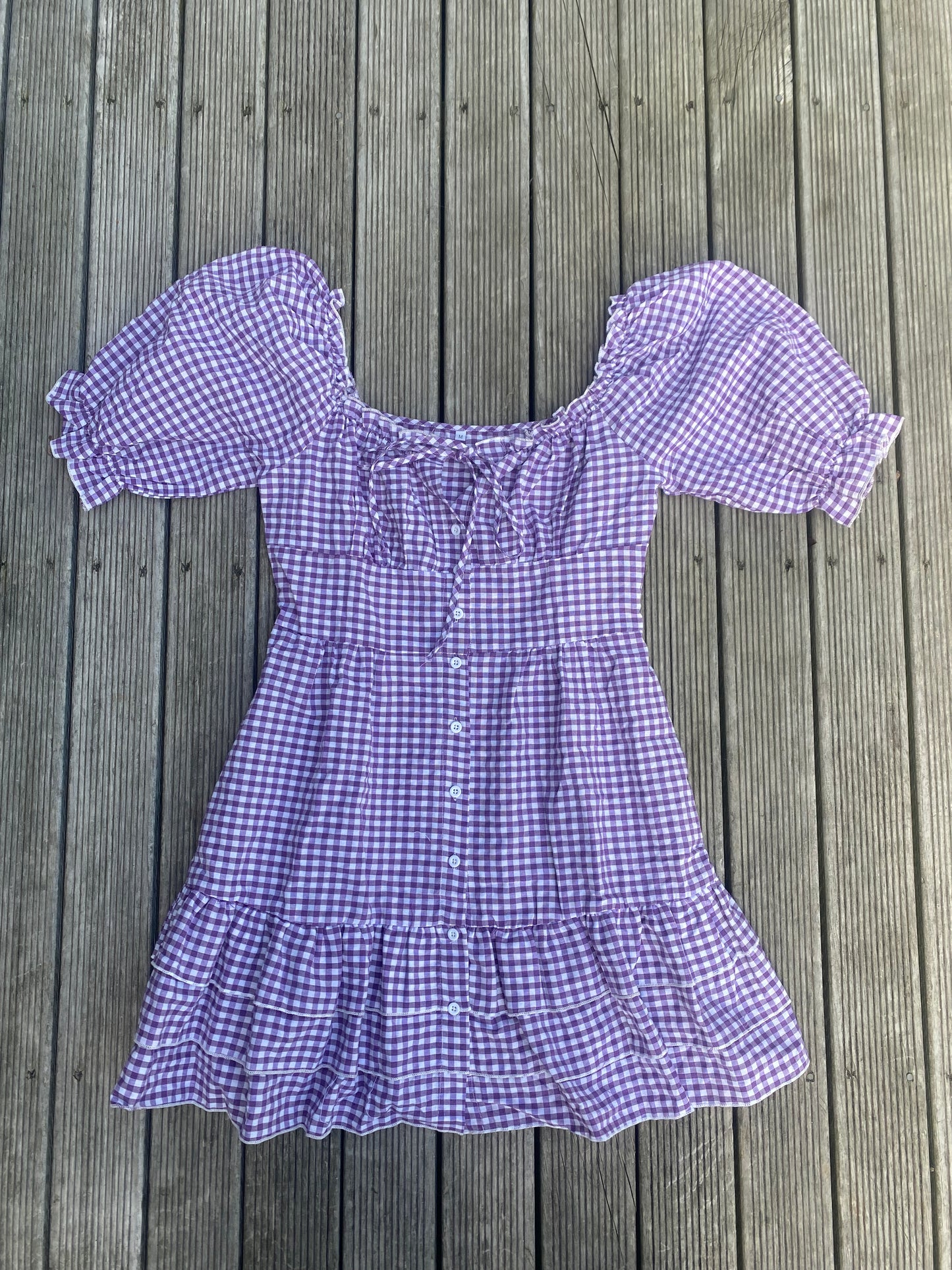 The cutest Purple and white gingham dress