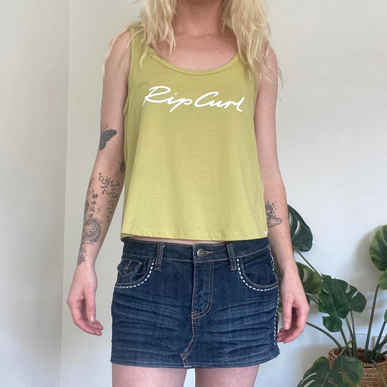 Cute Green cropped Rip Curl tank top