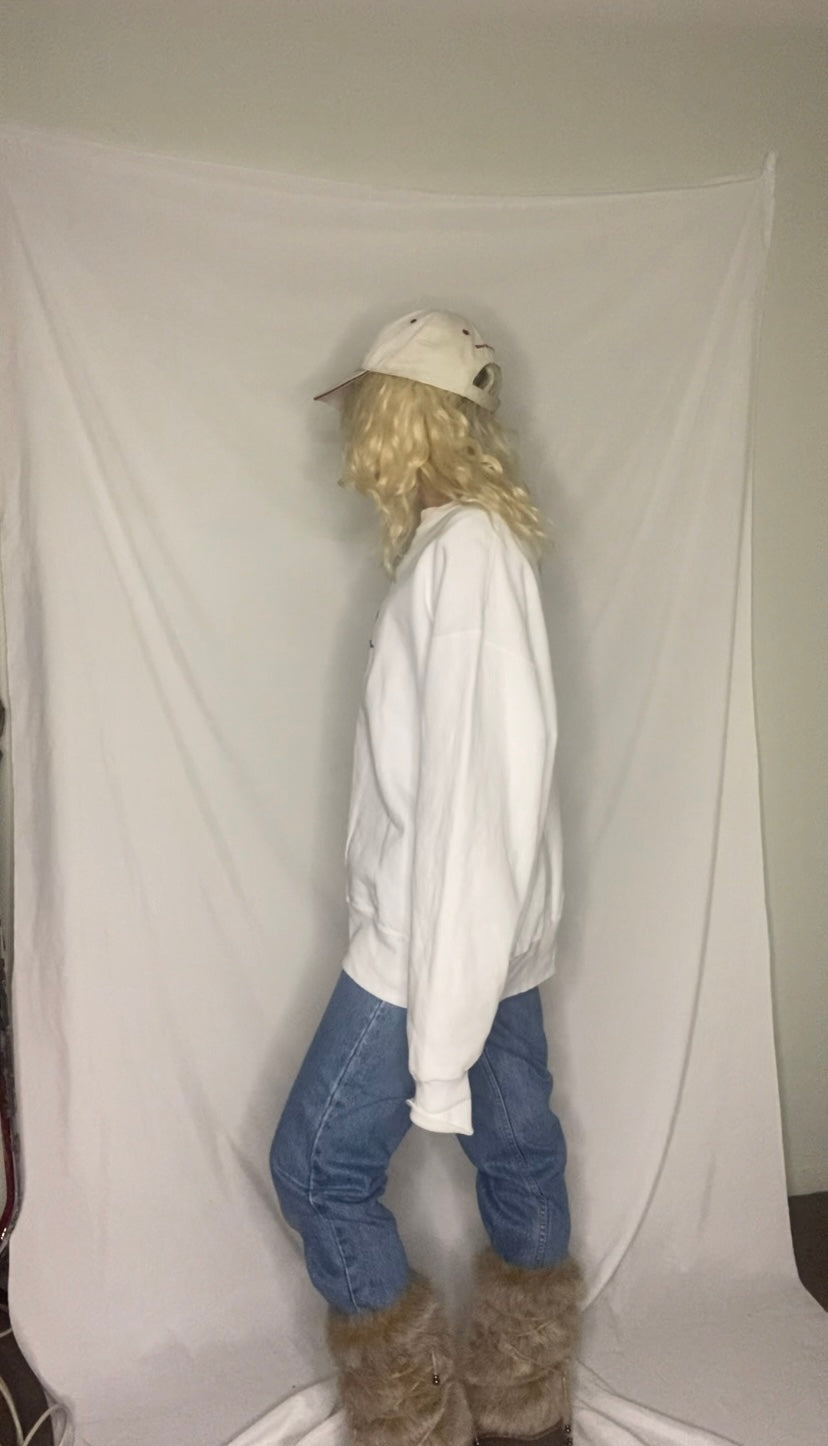 White vintage 90s embroidered Hawaii dolphin crewneck sweatshirt