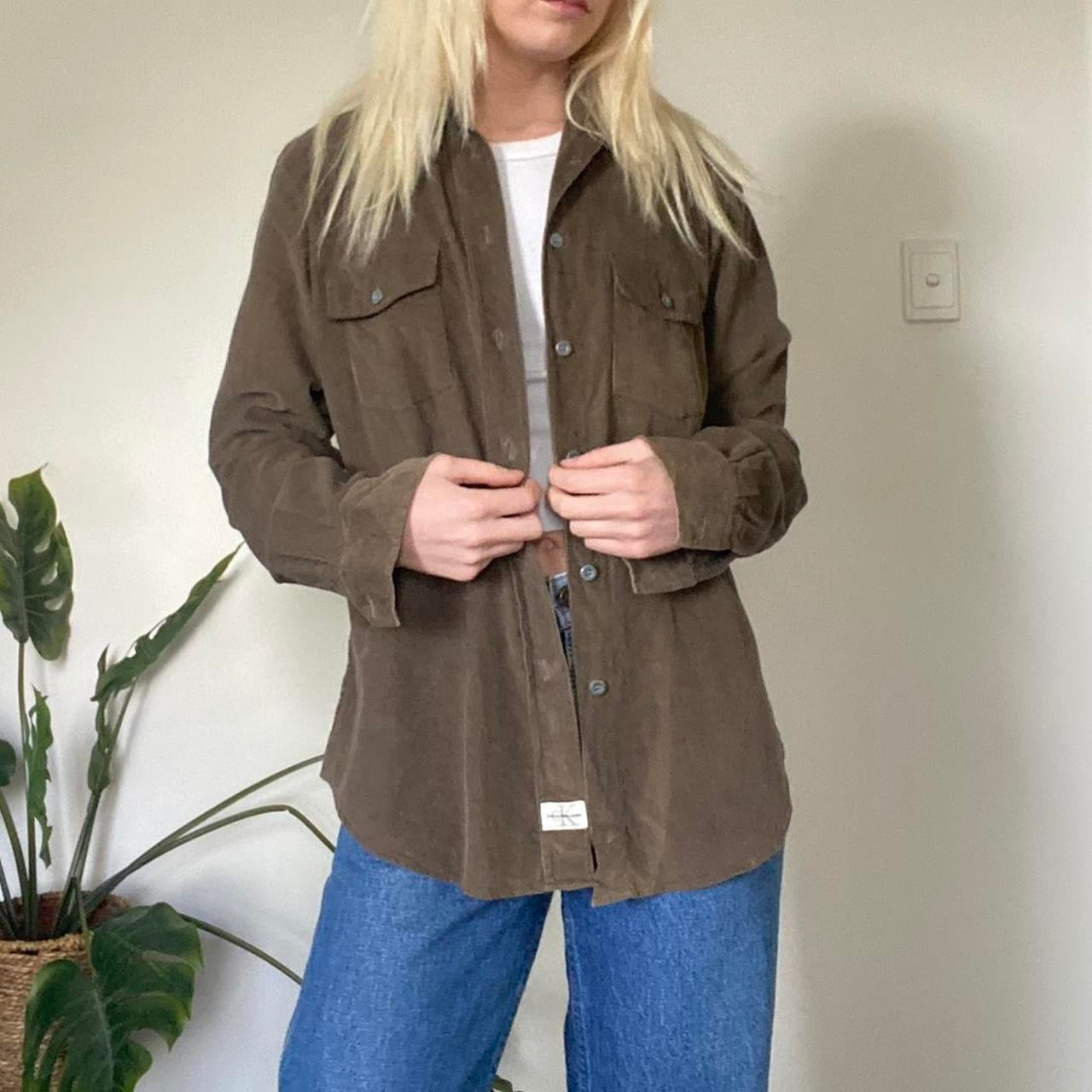 Vintage Brown Corduroy Calvin Klein Button Up shirt