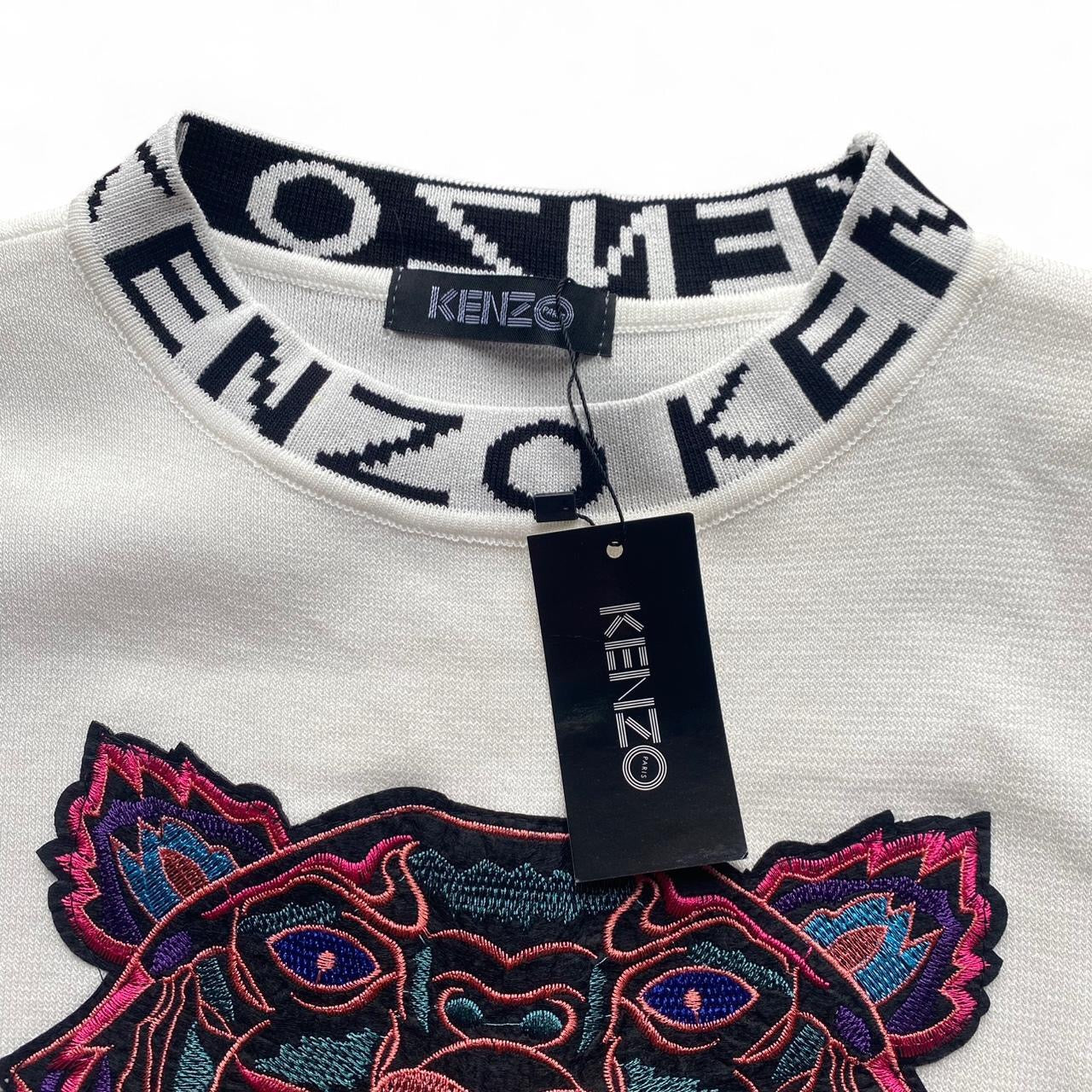 Sick Kenzo white embroidered tiger jumper