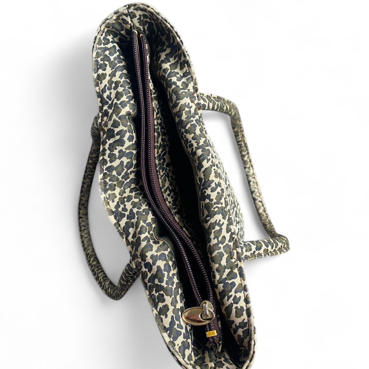 90s Vintage Cheetah Print Canvas Tote Bag!