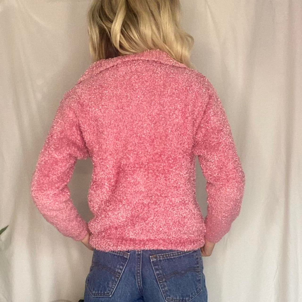 Cute Vintage Pink fuzzy turtleneck sweater