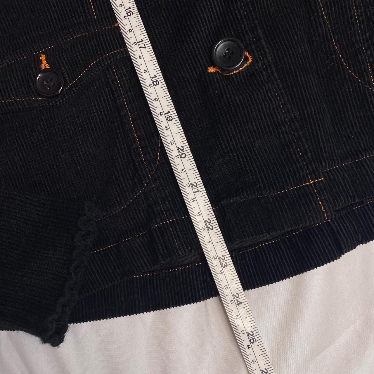 Black corduroy Blazer with orange trim detailing