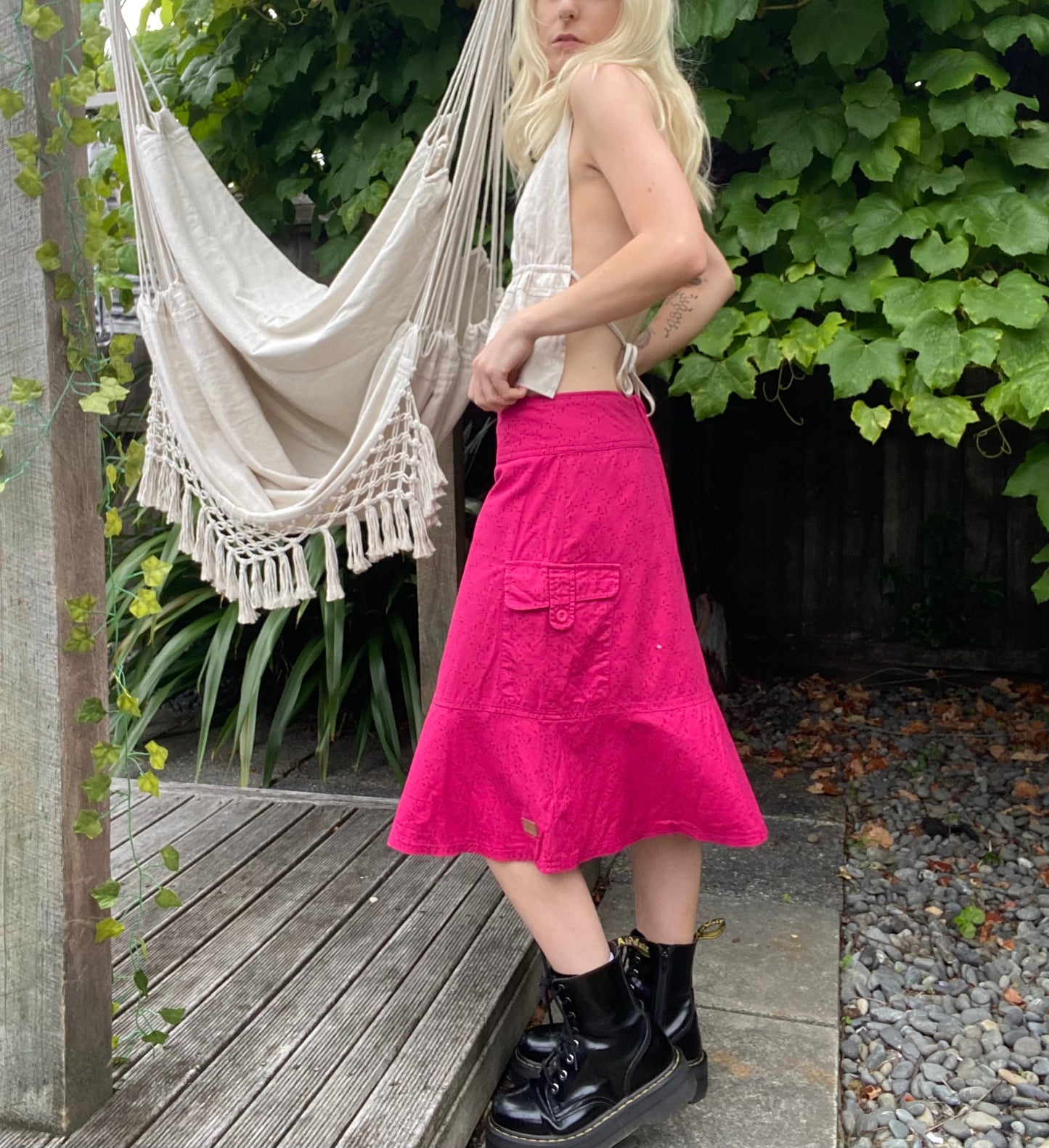 Kathmandu magenta pink midi skirt
