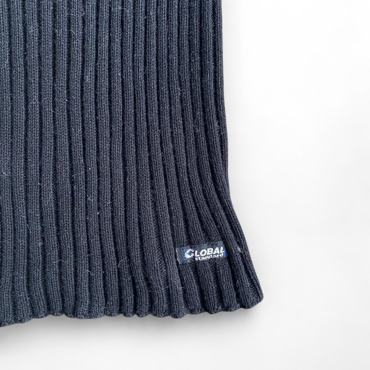 90's Vintage black knit tie up top