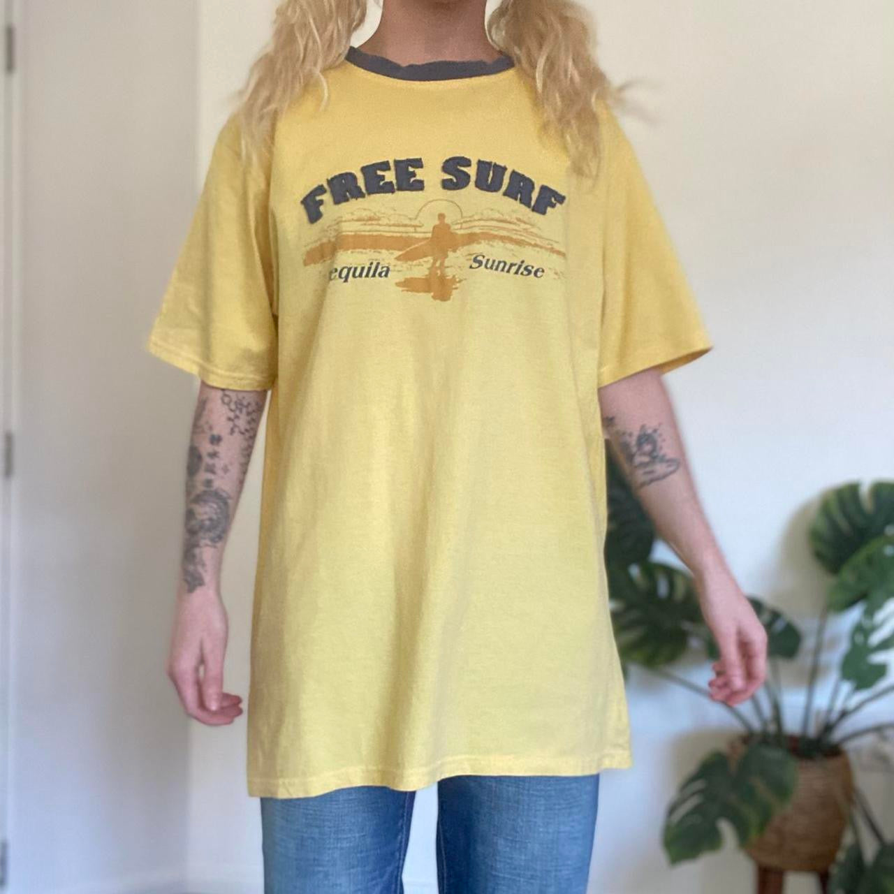 Sick Y2K Yellow and Grey zeal surf tee
