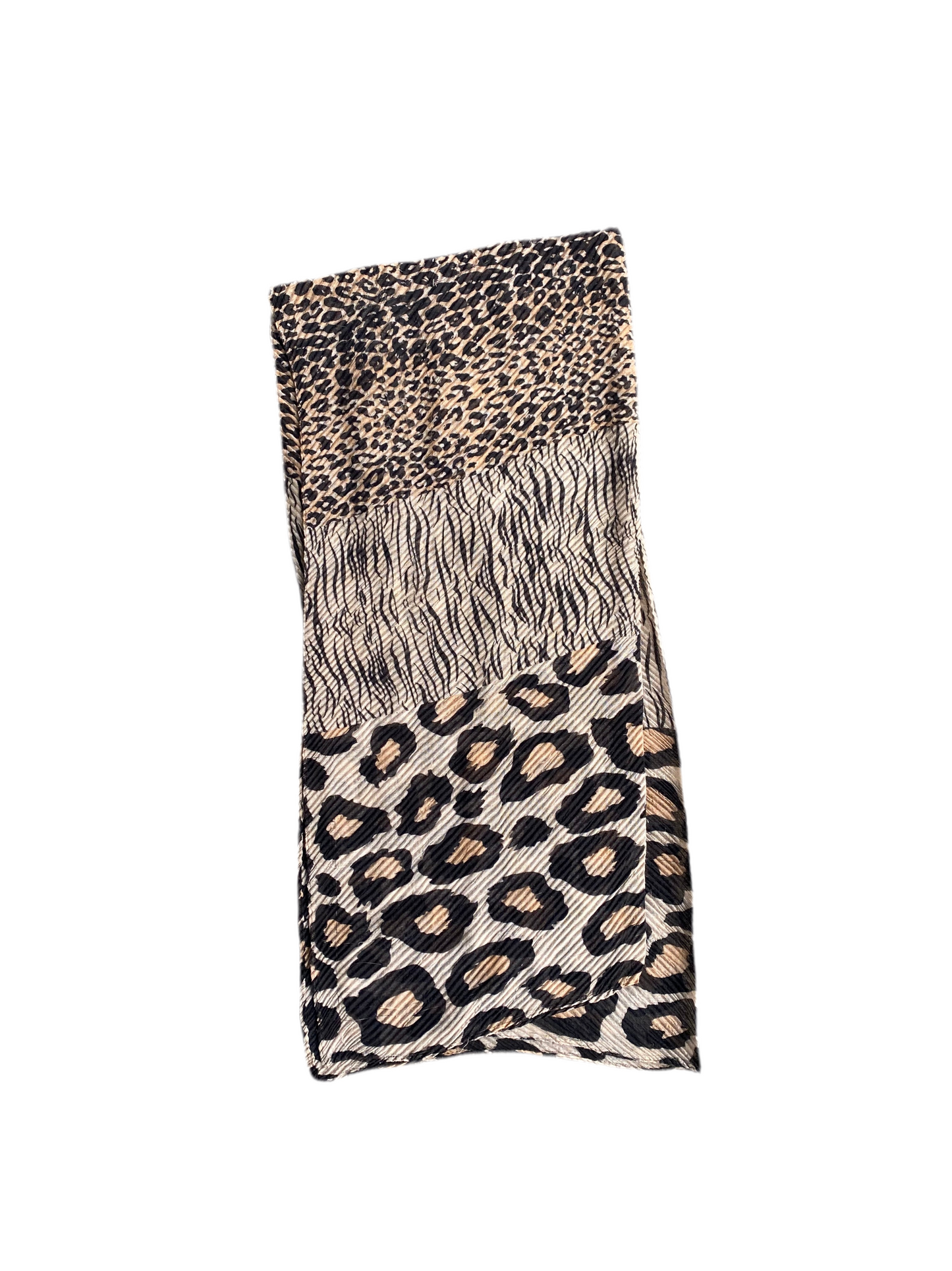 Amazing animal print pleated panel scarf!