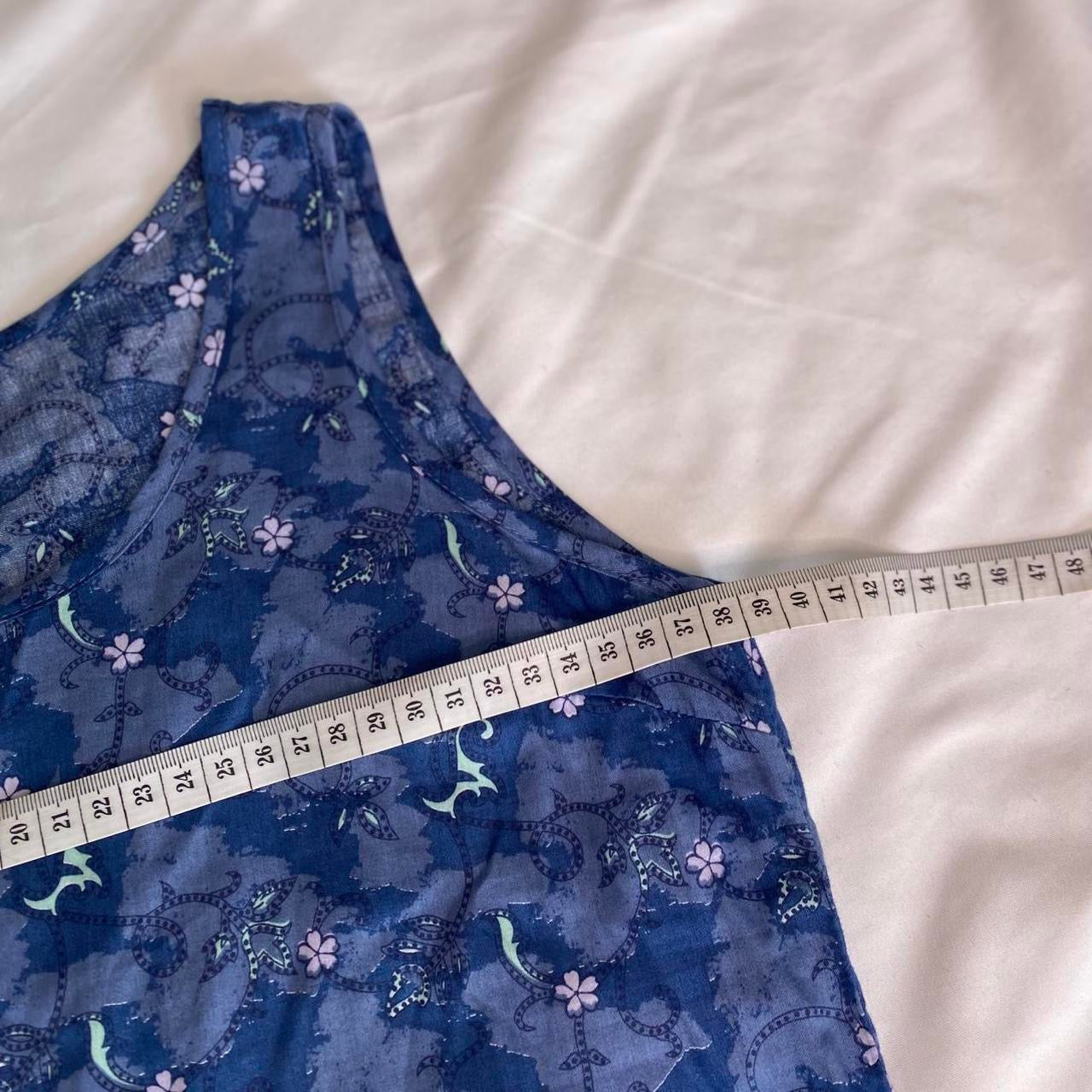 Blue floral printed mini dress with ruffle hem
