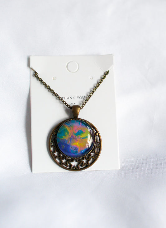 Rainbow Circle Pendant Necklace