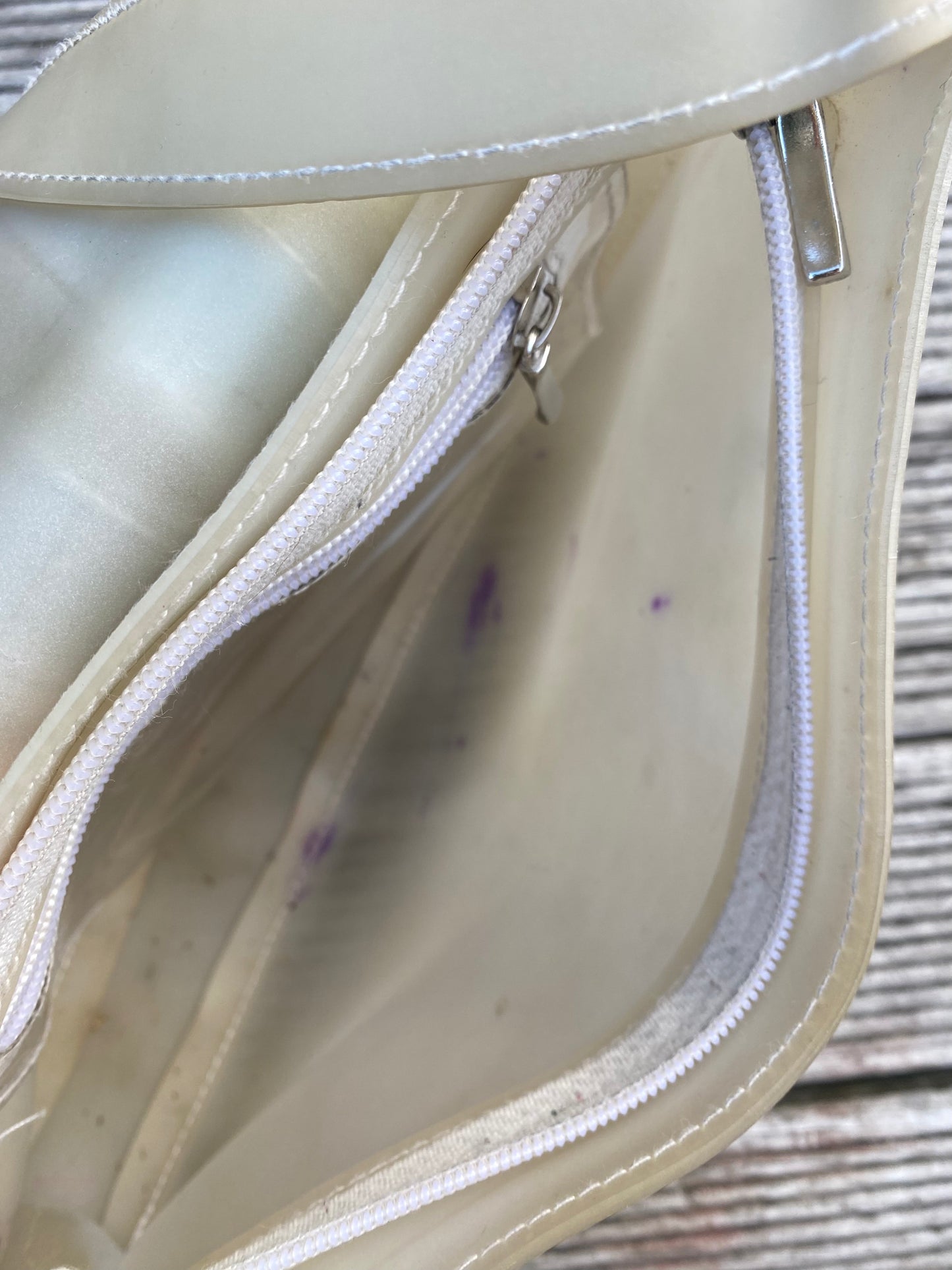 Funky Cream and multi-color belt shoulder bag