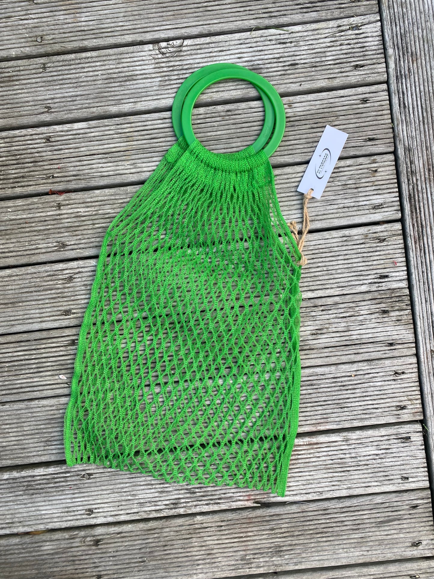 Funky mesh green handbag!