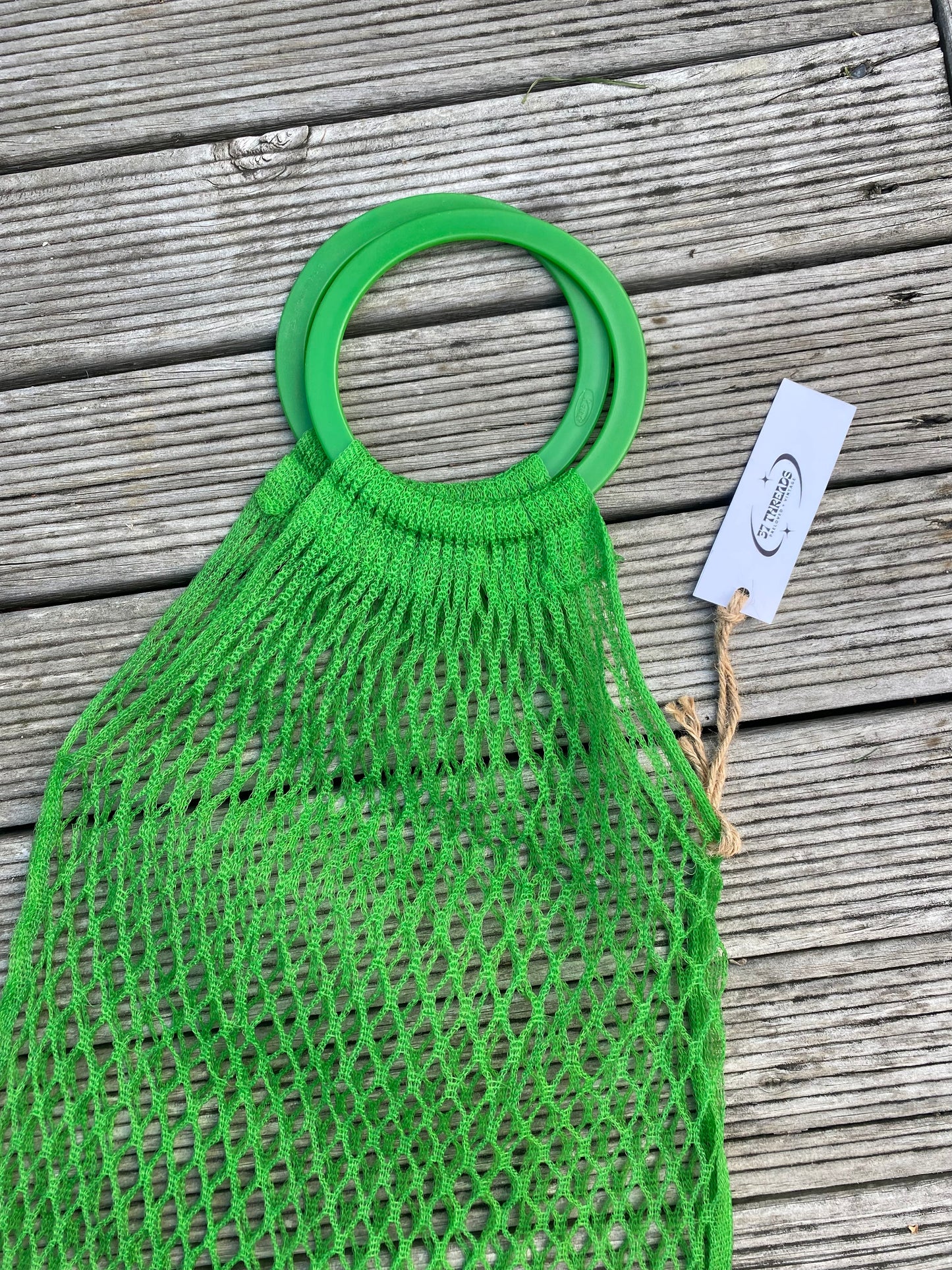 Funky mesh green handbag!