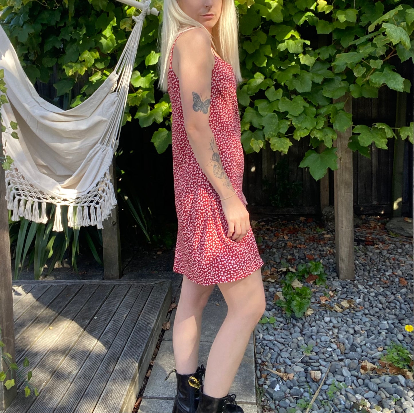 Cute Red and white mini floral dress