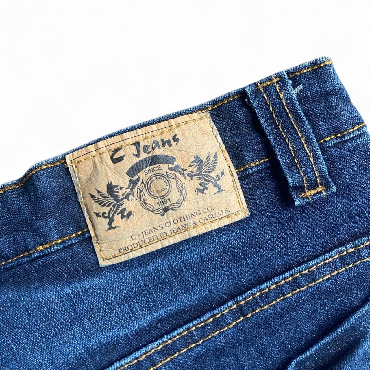 Y2K Mid-rise bootcut jeans with cool zipper details and embroidery