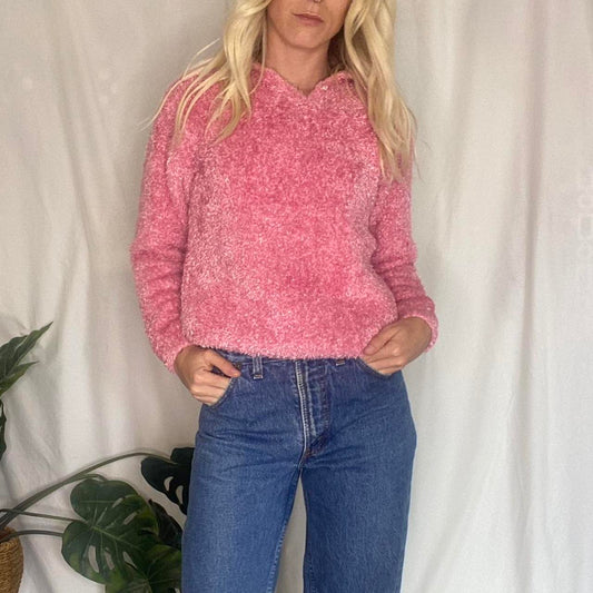 Cute Vintage Pink fuzzy turtleneck sweater