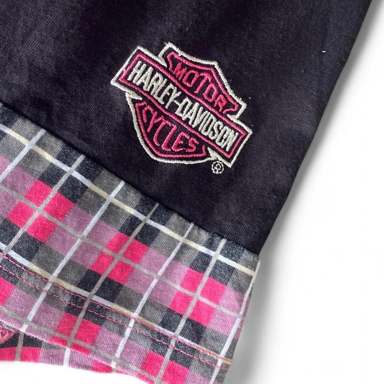 Sick Vintage Harley Davidson pink and black top!