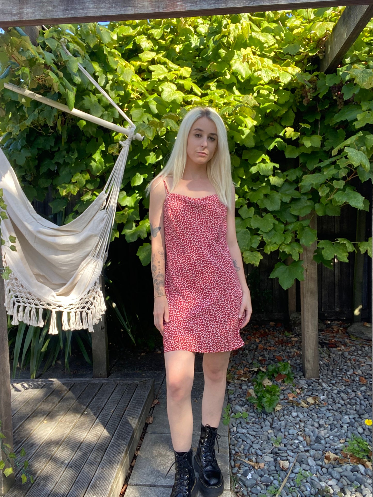 Cute Red and white mini floral dress