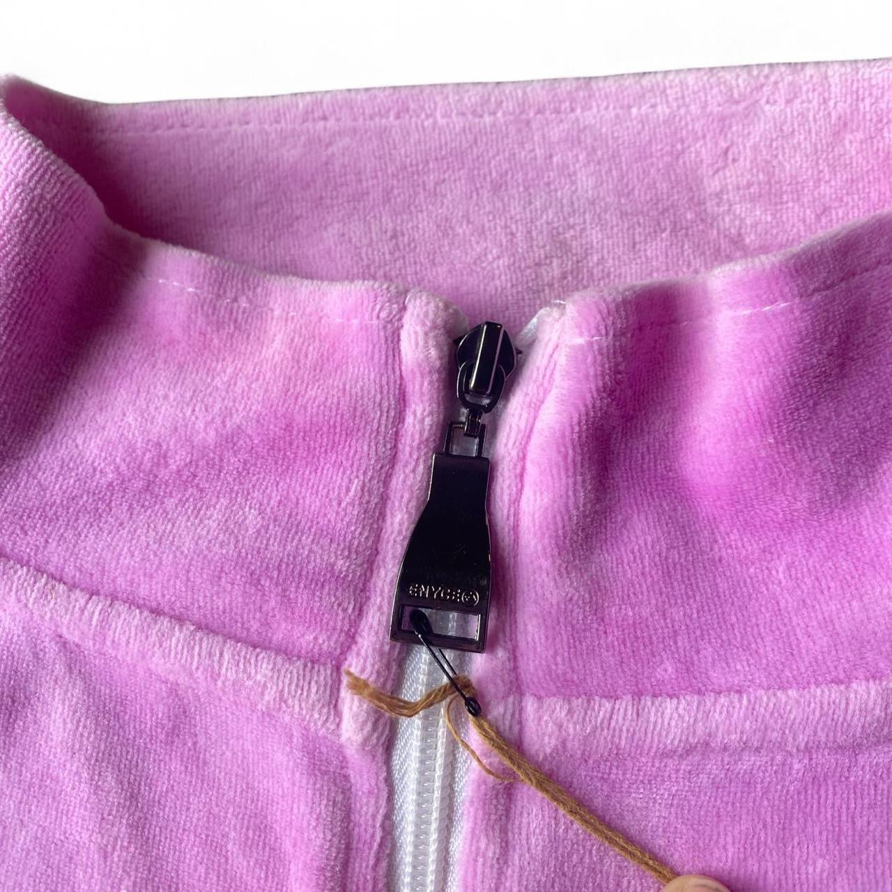 Enyce Vintage Pink Velour track jacket with white stripe!!