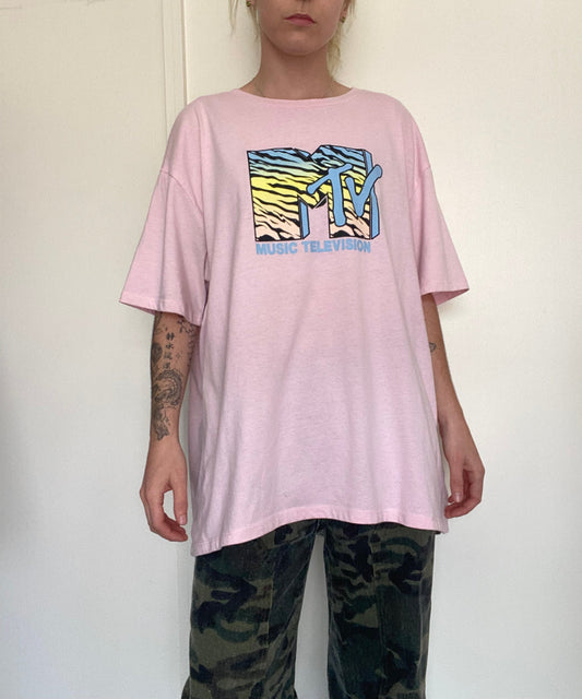 Sick MTV graphic baby pink t-shirt