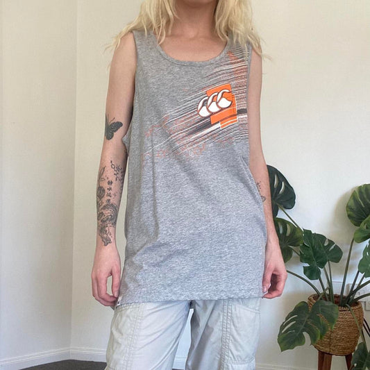 Y2K Grey Canterbury sportswear tank top