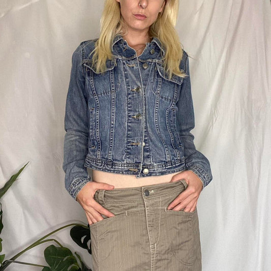 00s style denim fitted jacket