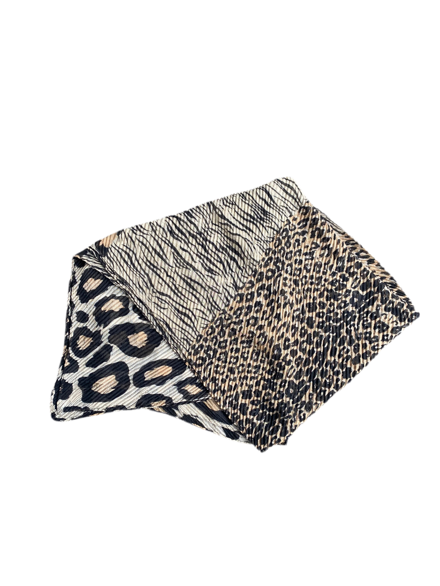 Amazing animal print pleated panel scarf!