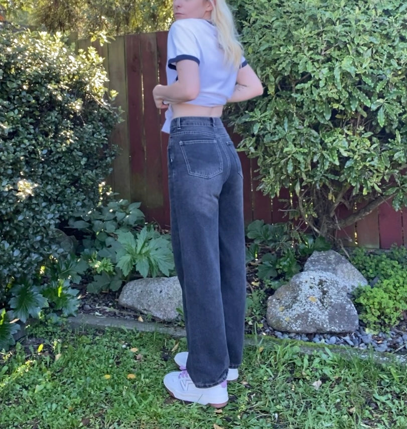 Charcoal wash denim high waisted Jeans