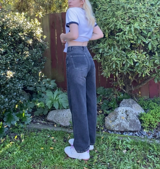 Charcoal wash denim high waisted Jeans