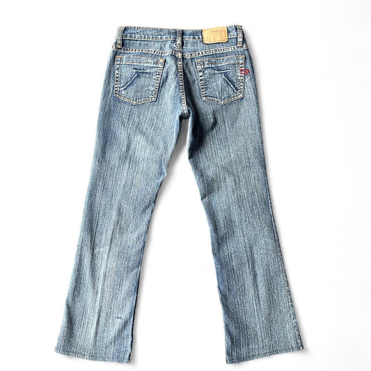 Y2K Low rise blue flare denim jeans