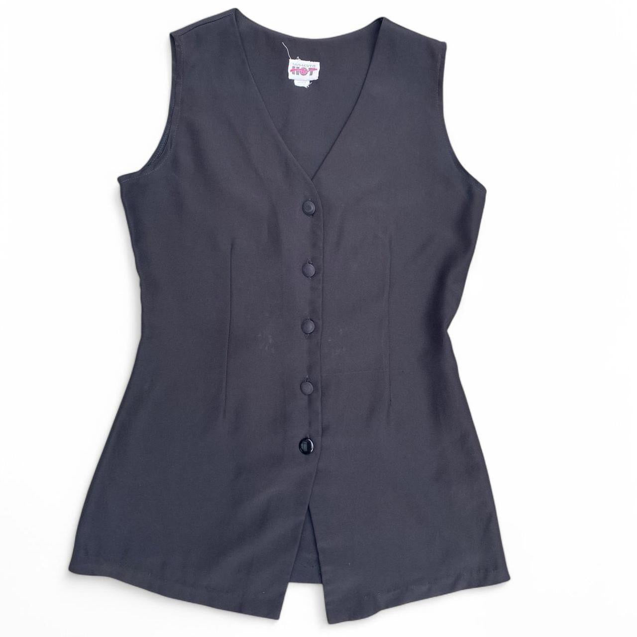Vintage 90s Black button-up vest
