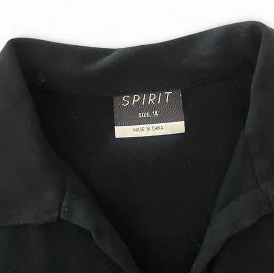Y2K black sleeveless collared top