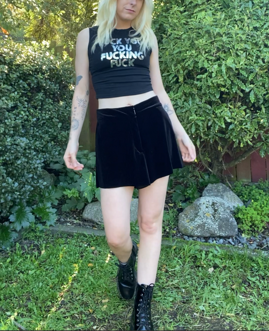 Velvet Black High waisted Shorts